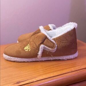 Kids Brown Faux-Sherpa Lined Slip-On Shoes